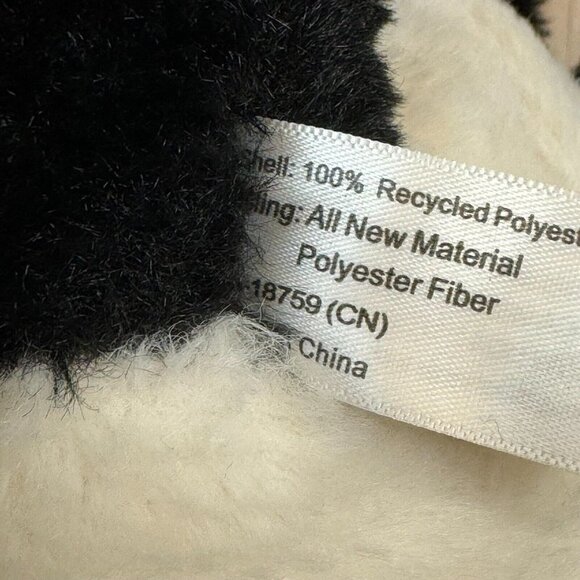 FAQ Schwarz Save the Earth Sitting Panda Bear Animal Plush Toy Black White - Picture 7 of 10